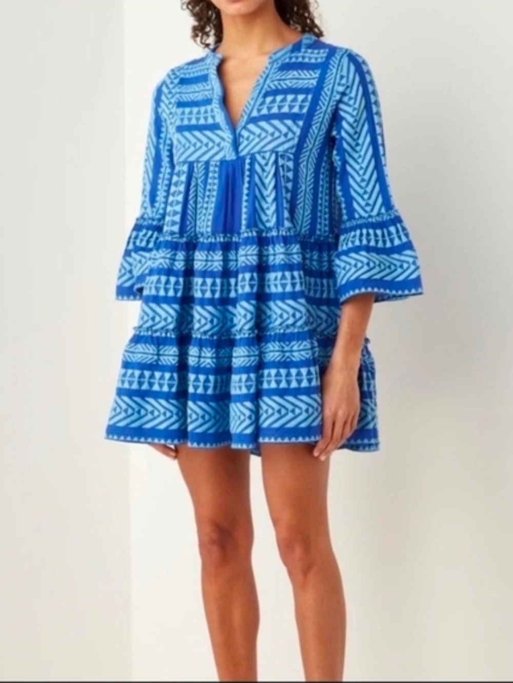 Devotion Twins Ella Short Dress From Greece Blue Medium EUC